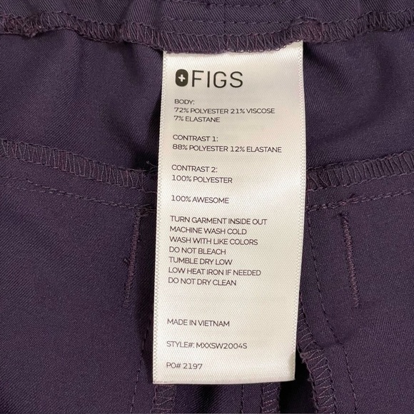 Figs Tansen Jogger Scrub Pants Limited Edition Purple Shadow Small Short - Picture 15 of 16